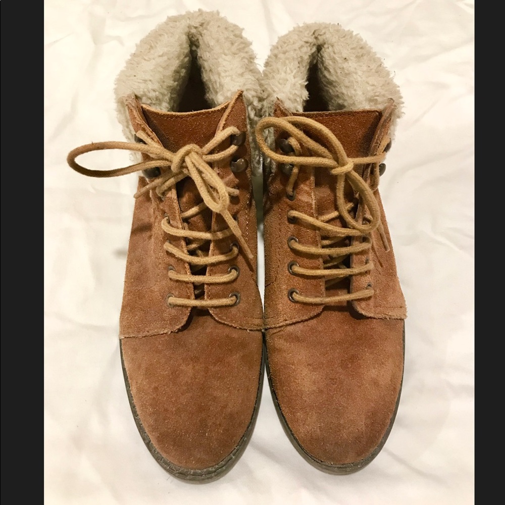 Topshop Fur Backed Ankle Boots